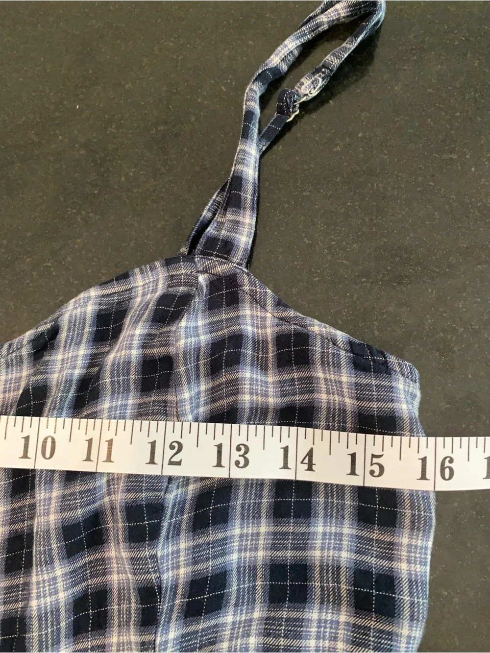 Hollister Navy White Plaid Romper Flare Wide Leg Soft Comfy Lightweight Size L - Picture 6 of 12